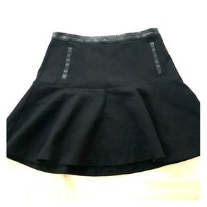 Leather trim mini skirt